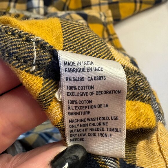 American Eagle Heritage Mens Yellow Flannel Long Sleeve Button Down Shirt XL - Picture 11 of 11